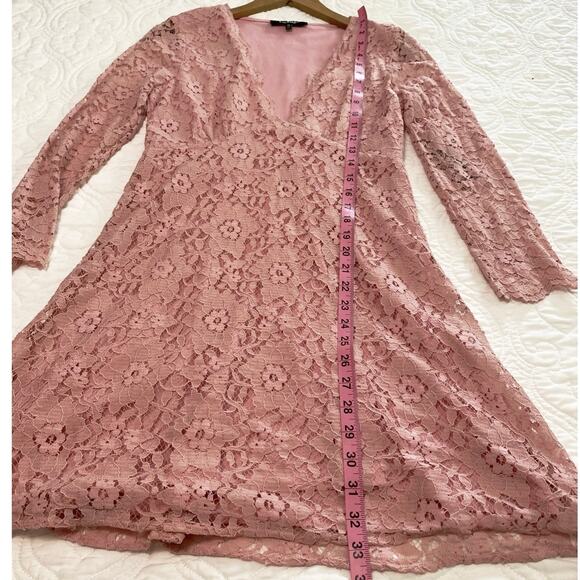 Lulu’s Blush Pink Lace Mini Dress Size medium Coquette Balletcore Romantic - Picture 4 of 9